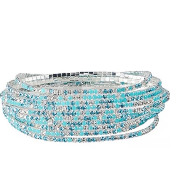 Park Lane Aqua and Silver Bracelet 9 Pieces - Picture 4 of 6
